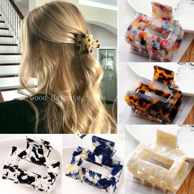 Leopard Hair Claws Crab Clamps Solid Small Hair Clips Lady Headwear