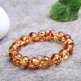 8mm Yellow Amber Bead Bracelet Charm for Men and Women