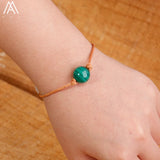 Women Amethysts Leather Bracelet Boho Stone Bead Friendship Bracelet