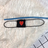 Women Anime Cosplay Costume Eyeshade Heart Embroidery Single Eye Mask