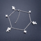 Heart Charm Stainless Steel Anklet Vintage Jewelry