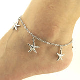 Women Stainless Steel Anklets Sparkling Heart Charm Vintage Jewelry