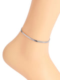 Women's Stainless Steel Blade Chain Anklet with Extender Chain
