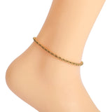 Stainless Steel 4MM Rope Chain Anklet with Extender Chain Foot Jewelry