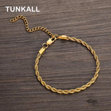 Stainless Steel 4MM Rope Chain Anklet with Extender Chain Foot Jewelry