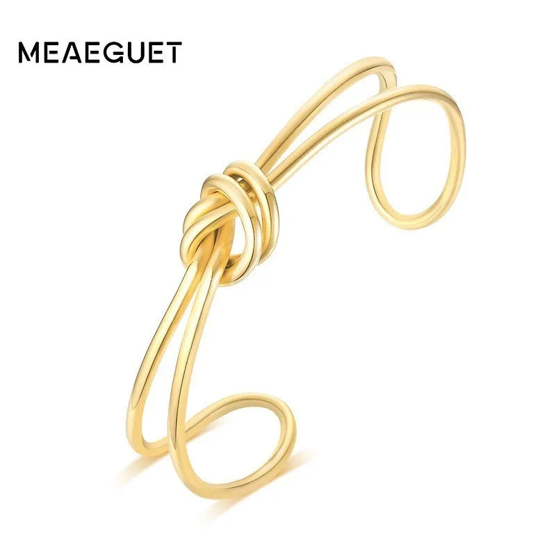 Women Bangle Bracelet Stainless Steel Hollow Style Pulseiras Bijoux