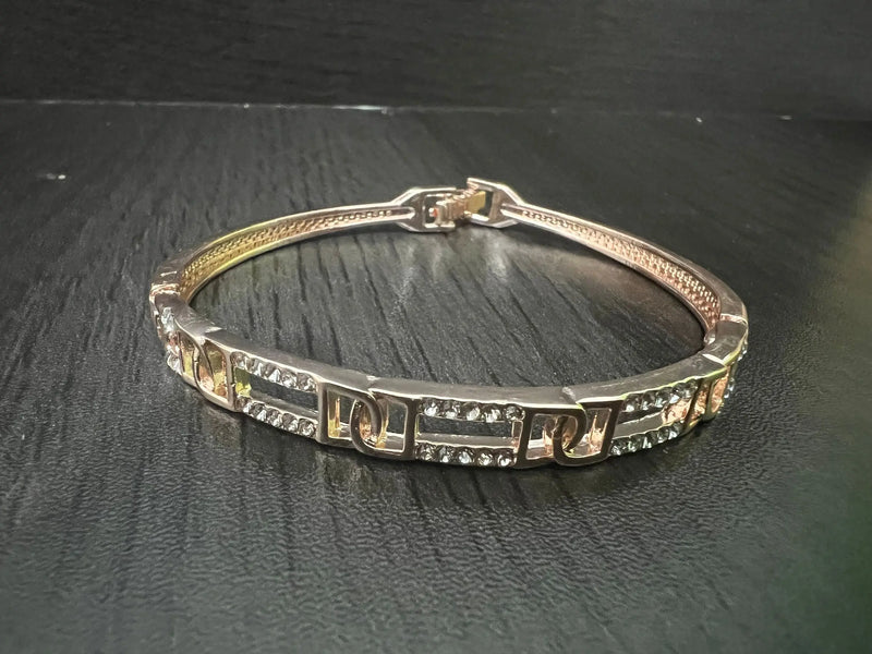 Diamond Titanium Steel Bracelet Open Bangle Jewelry Women Accessories