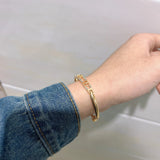 Diamond Titanium Steel Bracelet Open Bangle Jewelry Women Accessories