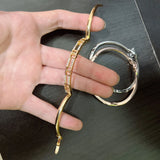 Diamond Titanium Steel Bracelet Open Bangle Jewelry Women Accessories