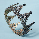 Baroque Crystal Round Crown Vintage Princess Tiara Headpiece