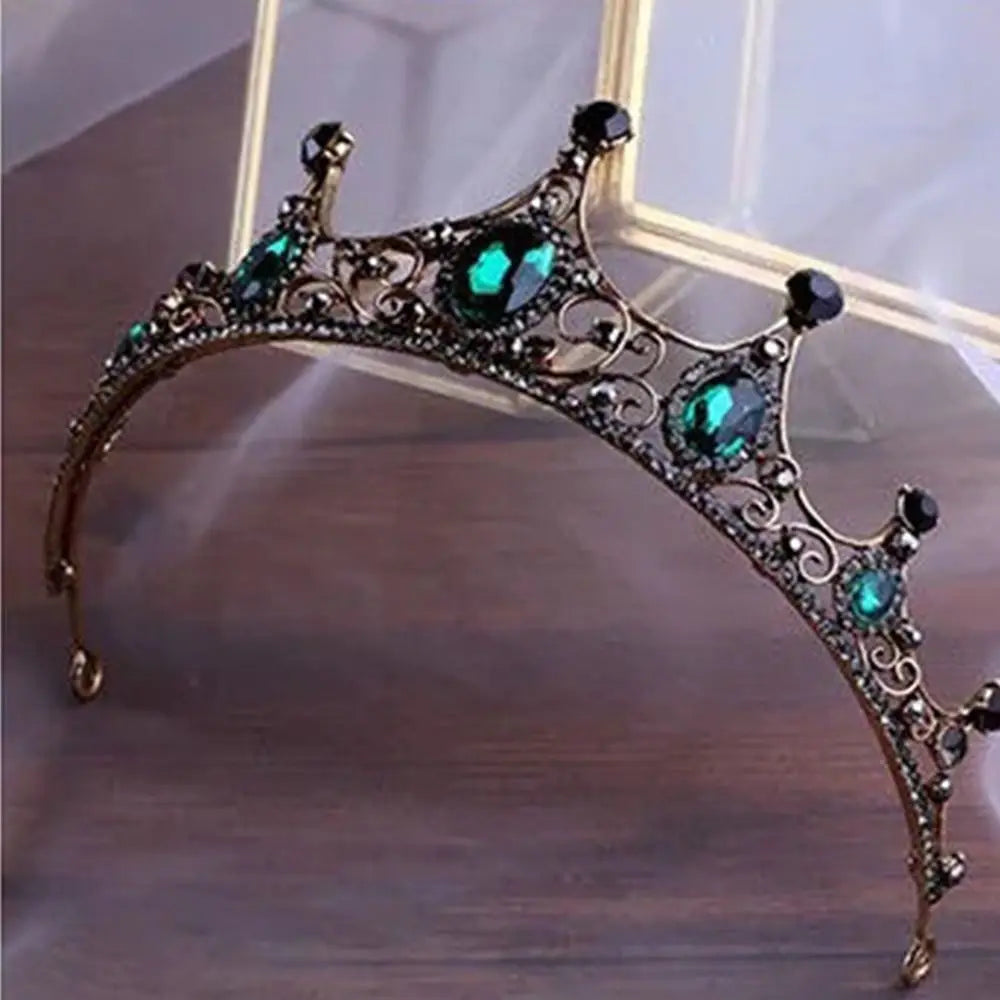 Baroque Crystal Crown Tiara Vintage Rhinestone Bridal Wedding Hair Accessory