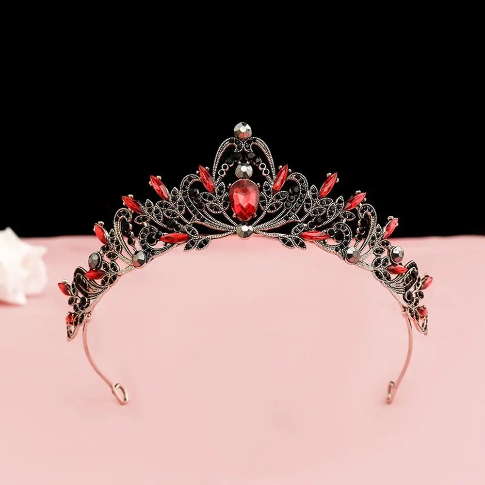 Baroque Crystal Crown Tiara Vintage Rhinestone Bridal Wedding Hair Accessory