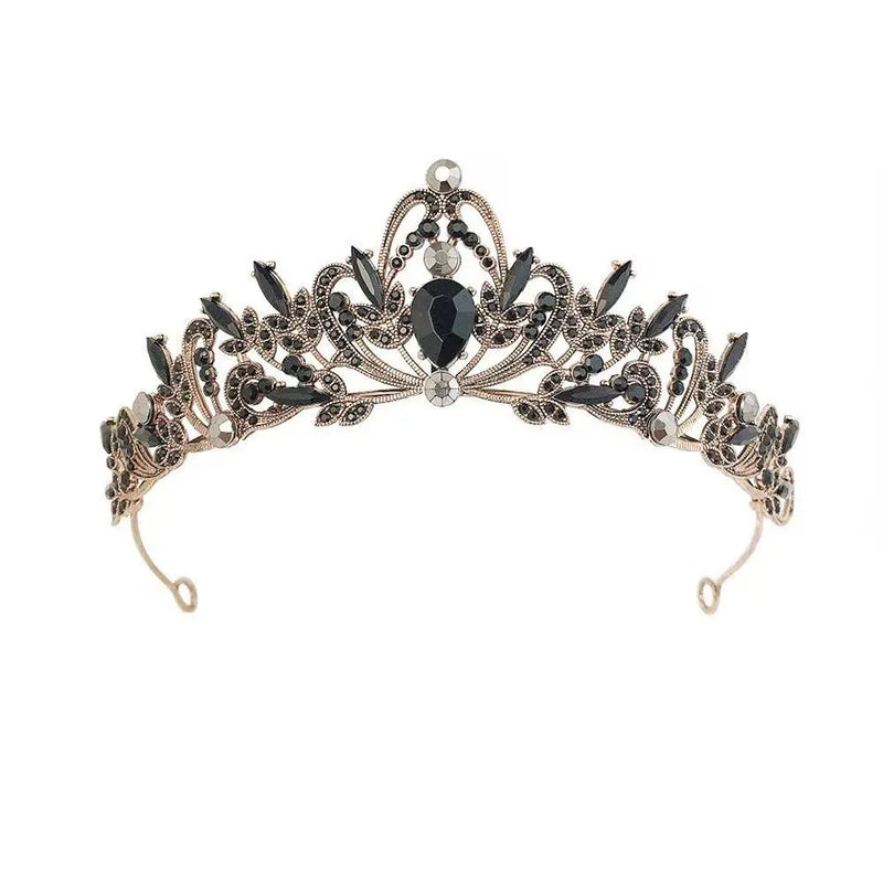 Baroque Crystal Crown Tiara Vintage Rhinestone Bridal Wedding Hair Accessory
