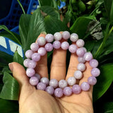 Natural Kunzite Bead Bracelet 18.5cm 100% Real Stone No Synthetic Girl
