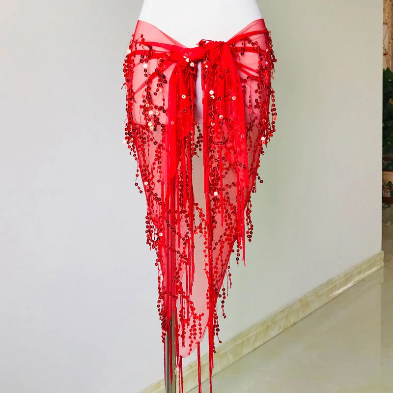 Sequins Tassel Belly Dance Hip Scarf Indian Belly Dancing Belts