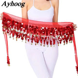 Belly Dance Hip Scarf with Coins Waist Chain Fringe Tassel Belt