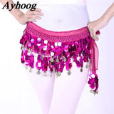 Belly Dance Hip Scarf with Coins Waist Chain Fringe Tassel Belt