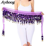 Belly Dance Hip Scarf with Coins Waist Chain Fringe Tassel Belt