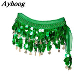 Belly Dance Hip Scarf with Coins Waist Chain Fringe Tassel Belt