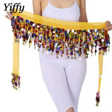 Women Belly Dance Sequin Tassel Hip Scarf Dance Costume Accessory