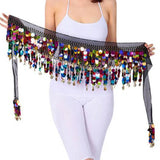 Women Belly Dance Sequin Tassel Hip Scarf Dance Costume Accessory