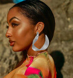 Big Drop Earrings Chunky Sequin Dangle Ear Stud Hoop Earings