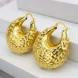 Copper Big Hoop Earrings High Bag Pattern Jewelry for Wedding Party