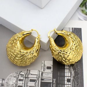 Copper Big Hoop Earrings High Bag Pattern Jewelry for Wedding Party