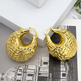 Copper Big Hoop Earrings High Bag Pattern Jewelry for Wedding Party