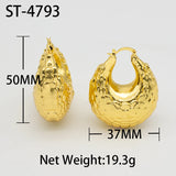Copper Big Hoop Earrings High Bag Pattern Jewelry for Wedding Party