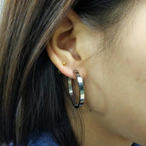 Titanium Big Hoop Earrings Hypoallergenic Huggie 38mm 30mm