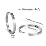 Titanium Big Hoop Earrings Hypoallergenic Huggie 38mm 30mm