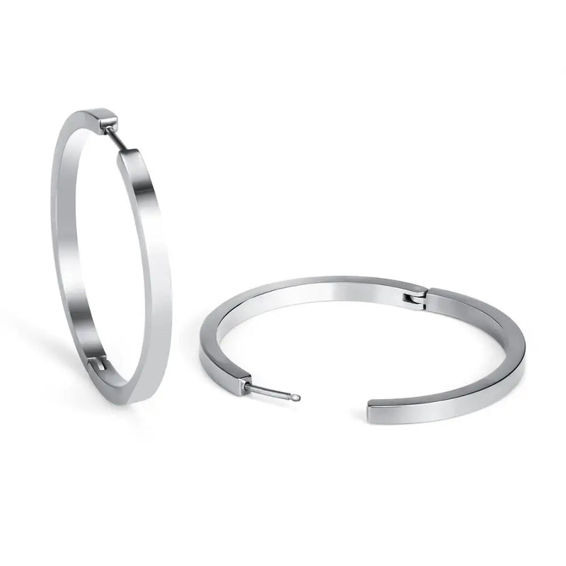 Titanium Big Hoop Earrings Hypoallergenic Huggie 38mm 30mm