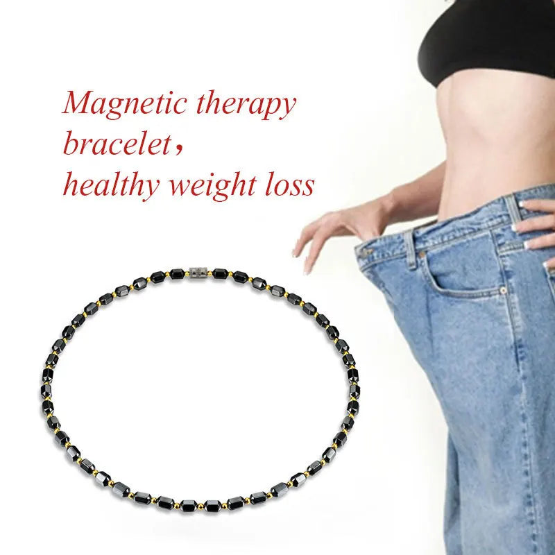 Magnetic Hematite Stone Therapy Necklace for Weight Loss