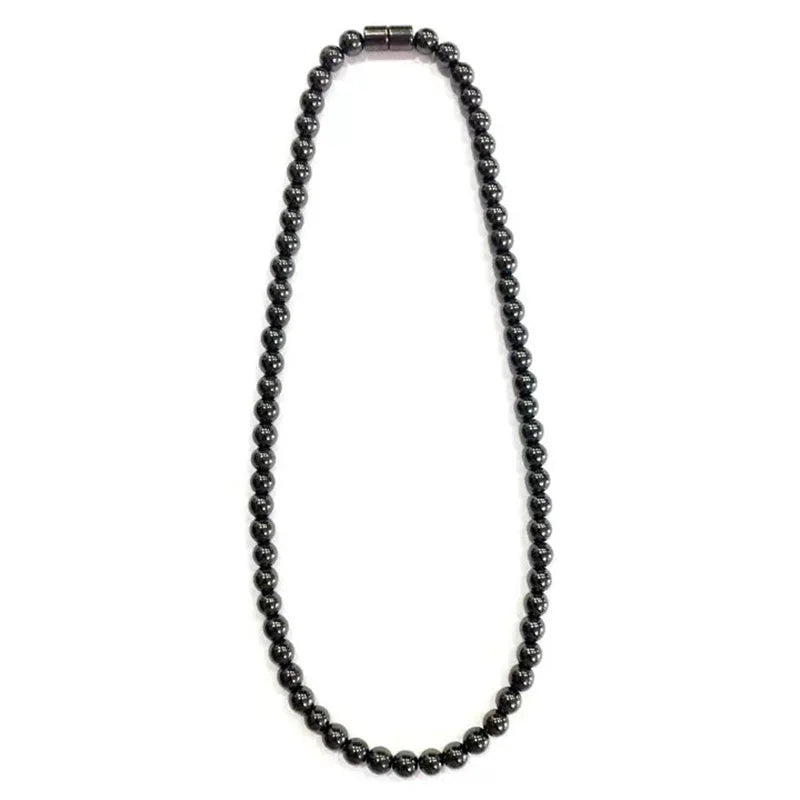 Magnetic Hematite Stone Therapy Necklace for Slimming Health - Men Women
