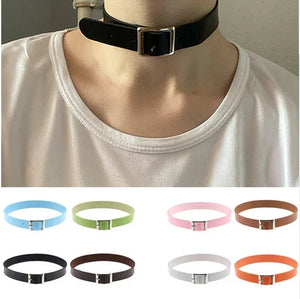 Women Punk Choker Collar Necklace Gothic Belt Choker Necklace
