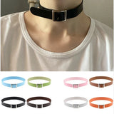 Women Punk Choker Collar Necklace Gothic Belt Choker Necklace