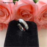 Women Tungsten Wedding Band Beveled Brushed Finish 6MM