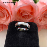 Women Tungsten Wedding Band Beveled Brushed Finish 6MM