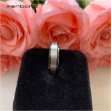 Women Tungsten Wedding Band Beveled Brushed Finish 6MM