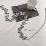 Vintage Butterfly Turquoise Waist Chain Belly Chain Body Jewelry