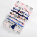 Bohemia Stone Bracelets with Tassel Charm Wrap Beads