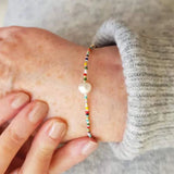 Boho Beaded Bracelet with Freshwater Pearls