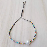 Boho Beaded Bracelet with Freshwater Pearls
