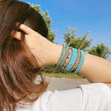 Bohemian Turquoise Cuff Bracelet for Girls - Summer Style