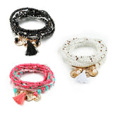Bohemian Multilayer Bracelets with Tassel Coin Glass Beads Charm Wrap