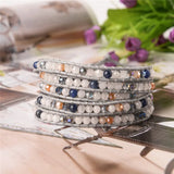 Boho Stone Beaded Leather Wrap Bracelet