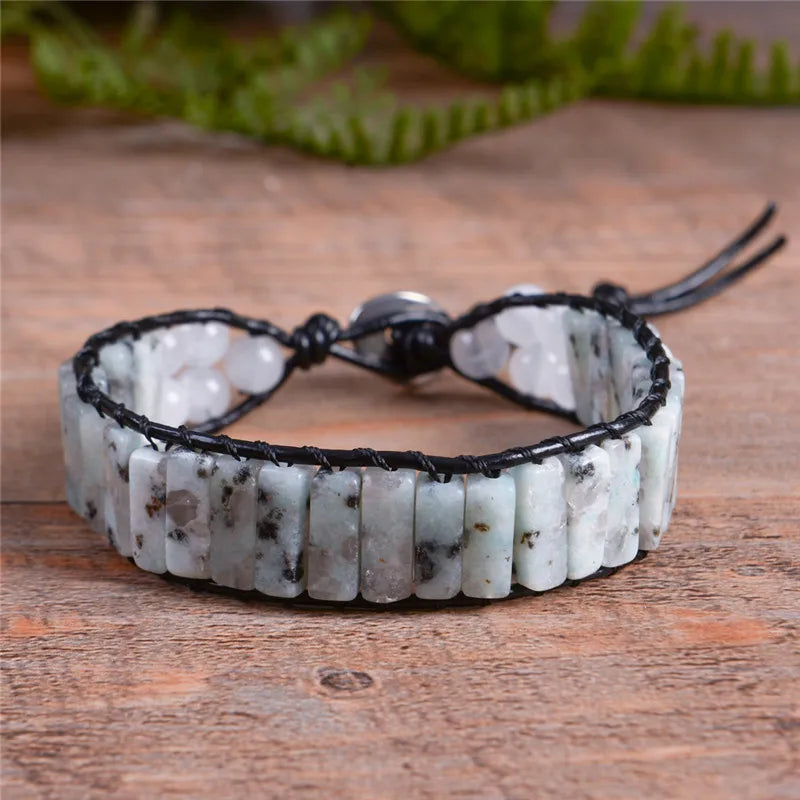 Boho Stone Beaded Wrap Bracelet for Women