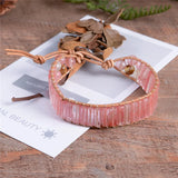 Boho Watermelon Leather Wrap Bracelet Vintage Cuff