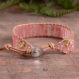 Boho Watermelon Leather Wrap Bracelet Vintage Cuff